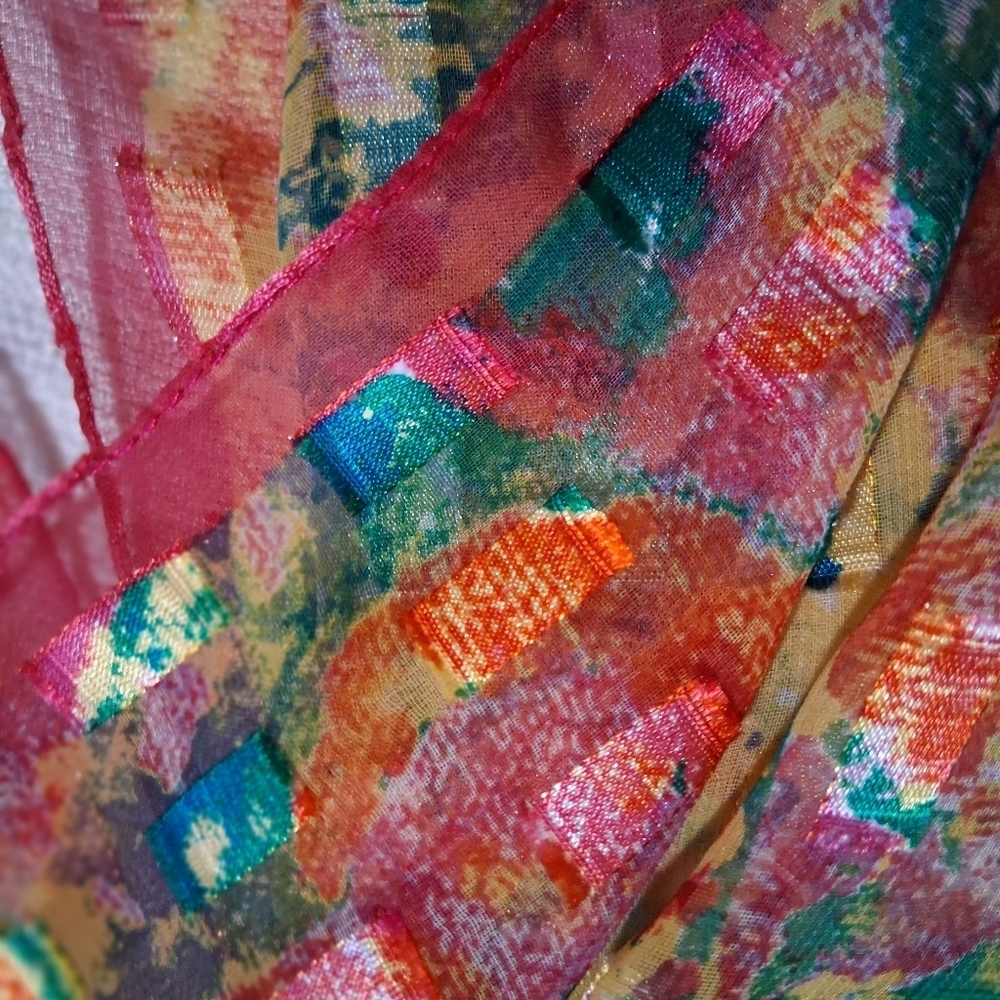 Colorful Abstract Print Scarf - Picture 3 of 3